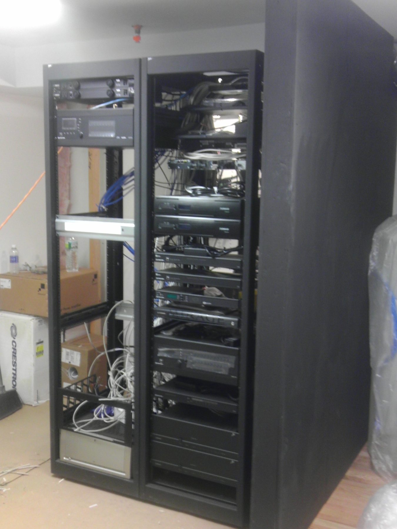 Equipment rack during a build
